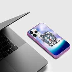 Чехол iPhone 11 Pro матовый Поцелуй волка, цвет: 3D-фиолетовый — фото 2