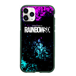 Чехол iPhone 11 Pro матовый Rainbow six неоновые краски, цвет: 3D-темно-зеленый