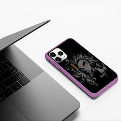 Чехол iPhone 11 Pro матовый Монохромный - Кеджиро Ренгоку, цвет: 3D-фиолетовый — фото 2