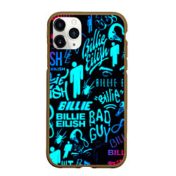 Чехол iPhone 11 Pro матовый Billie Eilish neon pattern, цвет: 3D-коричневый