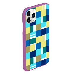 Чехол iPhone 11 Pro матовый Ретро квадраты, цвет: 3D-фиолетовый — фото 2