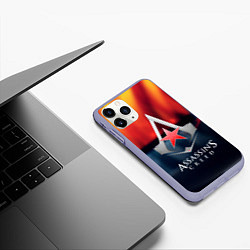 Чехол iPhone 11 Pro матовый Assassins Creed ussr, цвет: 3D-светло-сиреневый — фото 2