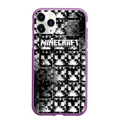 Чехол iPhone 11 Pro матовый Minecraft online game, цвет: 3D-фиолетовый
