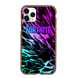 Чехол iPhone 11 Pro матовый Fortnite neon uniform, цвет: 3D-коричневый