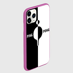 Чехол iPhone 11 Pro матовый Ping-Pong черно-белое, цвет: 3D-фиолетовый — фото 2