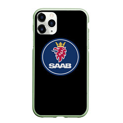 Чехол iPhone 11 Pro матовый Saab sport auto car, цвет: 3D-салатовый