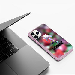 Чехол iPhone 11 Pro матовый Ехидна Наклз соник, цвет: 3D-розовый — фото 2