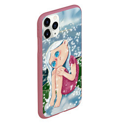 Чехол iPhone 11 Pro матовый Снегурочка плачет, цвет: 3D-малиновый — фото 2