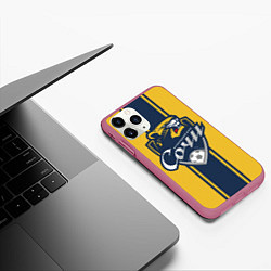 Чехол iPhone 11 Pro матовый FC Sochi - Сочи, цвет: 3D-малиновый — фото 2
