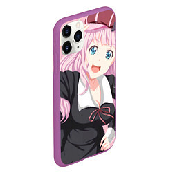 Чехол iPhone 11 Pro матовый Kaguya sama wa Kokurasetai Чика Фудживара, цвет: 3D-фиолетовый — фото 2