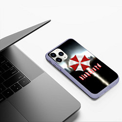 Чехол iPhone 11 Pro матовый Raccoon city, цвет: 3D-светло-сиреневый — фото 2