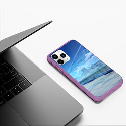 Чехол iPhone 11 Pro матовый Love Money Rock-n-Roll крыша школы, цвет: 3D-фиолетовый — фото 2