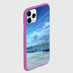 Чехол iPhone 11 Pro матовый Love Money Rock-n-Roll крыша школы, цвет: 3D-фиолетовый — фото 2