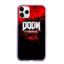 Чехол iPhone 11 Pro матовый Doom blood game, цвет: 3D-светло-сиреневый