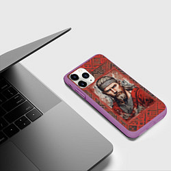 Чехол iPhone 11 Pro матовый Витязь, цвет: 3D-фиолетовый — фото 2