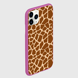 Чехол iPhone 11 Pro матовый Кожа жирафа - giraffe, цвет: 3D-фиолетовый — фото 2