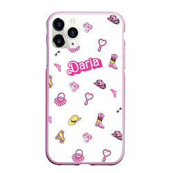 Чехол iPhone 11 Pro матовый Дарья - в стиле барби: аксессуары паттерн, цвет: 3D-розовый