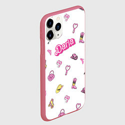 Чехол iPhone 11 Pro матовый Дарья - в стиле барби: аксессуары паттерн, цвет: 3D-малиновый — фото 2