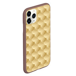 Чехол iPhone 11 Pro матовый Золотая чешуя, цвет: 3D-коричневый — фото 2