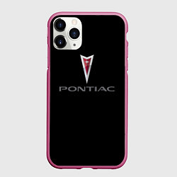 Чехол iPhone 11 Pro матовый Pontiac auto, цвет: 3D-малиновый