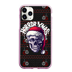 Чехол iPhone 11 Pro матовый Horror xmas, цвет: 3D-розовый