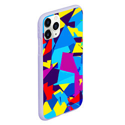 Чехол iPhone 11 Pro матовый Полигональная композиция - поп-арт - нейросеть, цвет: 3D-светло-сиреневый — фото 2