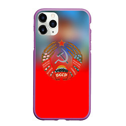 Чехол iPhone 11 Pro матовый Belarus ussr, цвет: 3D-фиолетовый