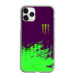Чехол iPhone 11 Pro матовый Monster energy taurin, цвет: 3D-салатовый