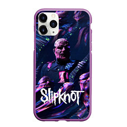 Чехол iPhone 11 Pro матовый Slipknot: guitar, цвет: 3D-фиолетовый