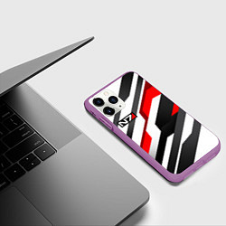 Чехол iPhone 11 Pro матовый Mass effect - white uniform n7, цвет: 3D-фиолетовый — фото 2