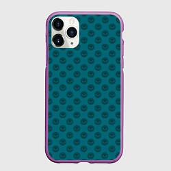 Чехол iPhone 11 Pro матовый Паттерн глаз с растительным орнаментом, цвет: 3D-фиолетовый