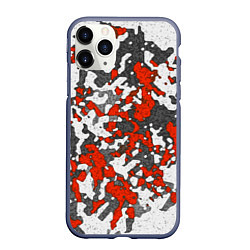 Чехол iPhone 11 Pro матовый Абстракция серо-красная, цвет: 3D-серый