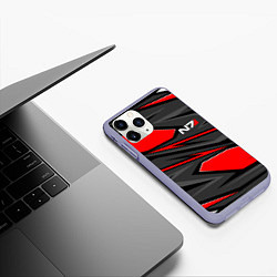 Чехол iPhone 11 Pro матовый Mass Effect - черно-белый, цвет: 3D-светло-сиреневый — фото 2