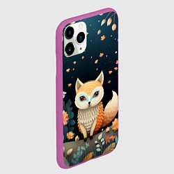 Чехол iPhone 11 Pro матовый Фэнтезийная лисичка в лесу фолк-арт, цвет: 3D-фиолетовый — фото 2