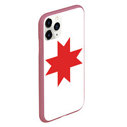 Чехол iPhone 11 Pro матовый Флаг Удмуртии, цвет: 3D-малиновый — фото 2
