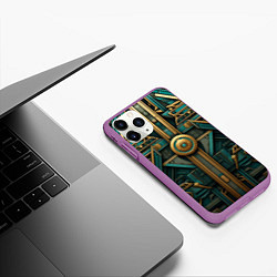 Чехол iPhone 11 Pro матовый Орнамент в египетском стиле, цвет: 3D-фиолетовый — фото 2