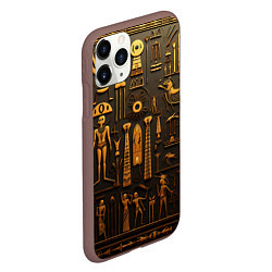 Чехол iPhone 11 Pro матовый Арт в стиле египетских письмен, цвет: 3D-коричневый — фото 2