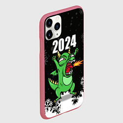 Чехол iPhone 11 Pro матовый Очередной Новый год, цвет: 3D-малиновый — фото 2
