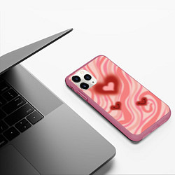 Чехол iPhone 11 Pro матовый Моя странная любовь, цвет: 3D-малиновый — фото 2