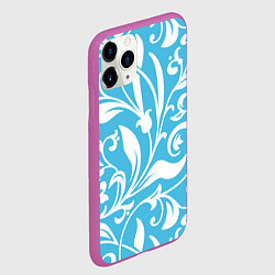Чехол iPhone 11 Pro матовый Растительный паттерн - минимализм, цвет: 3D-фиолетовый — фото 2