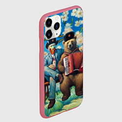 Чехол iPhone 11 Pro матовый Русский медведь Винсента Ван Гога, цвет: 3D-малиновый — фото 2