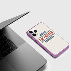 Чехол iPhone 11 Pro матовый The fighter, цвет: 3D-фиолетовый — фото 2