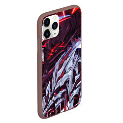 Чехол iPhone 11 Pro матовый Красный кибер скелет, цвет: 3D-коричневый — фото 2