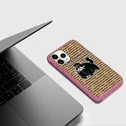 Чехол iPhone 11 Pro матовый Булгаковский кот Бегемот, цвет: 3D-малиновый — фото 2