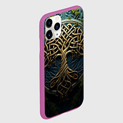 Чехол iPhone 11 Pro матовый Кельты: древо жизни, цвет: 3D-фиолетовый — фото 2