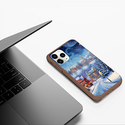 Чехол iPhone 11 Pro матовый New year city, цвет: 3D-коричневый — фото 2
