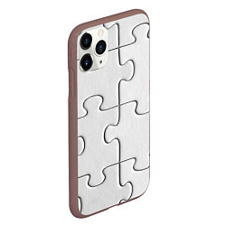 Чехол iPhone 11 Pro матовый Детальки пазла, цвет: 3D-коричневый — фото 2