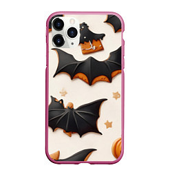 Чехол iPhone 11 Pro матовый Сладкий хеллоуин, цвет: 3D-малиновый