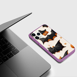 Чехол iPhone 11 Pro матовый Сладкий хеллоуин, цвет: 3D-фиолетовый — фото 2
