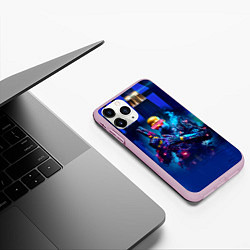 Чехол iPhone 11 Pro матовый Крутой Гомер Симпсон - киберпанк, цвет: 3D-розовый — фото 2